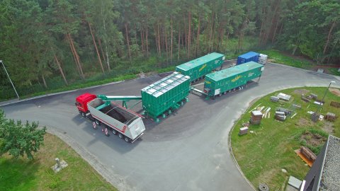 Automated loading system in combination with mobile de-watering from our sister company HUNING Umwelttechnik